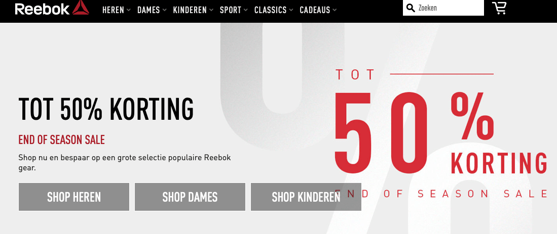 End of Season: 50% discount op Reebok (Les Mills) kleding!